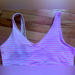 Old navy terry cloth pink and white striped swim top size 2xl